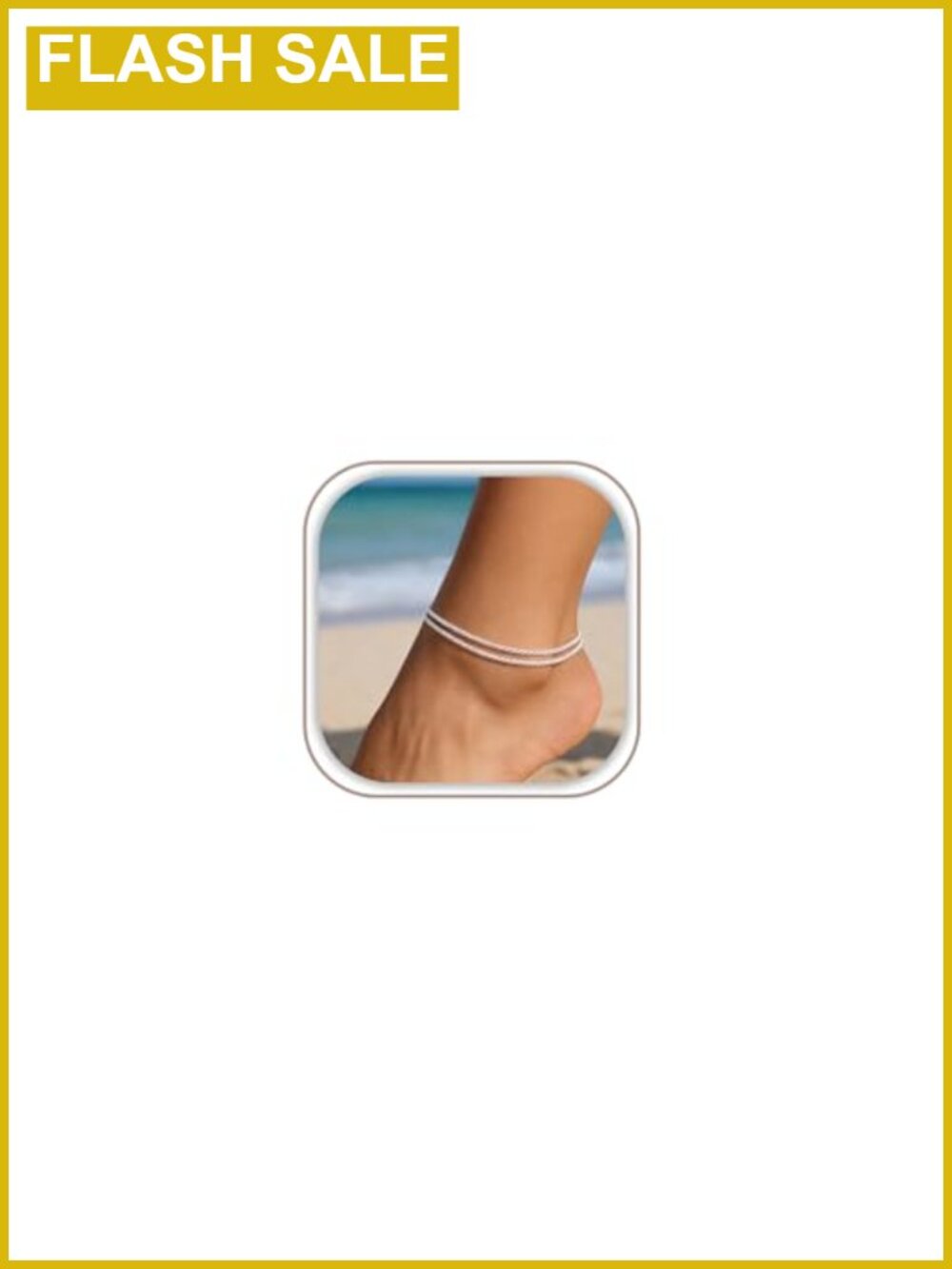 Sparkle Glitter Waterproof Ankle Bracelet Adjustable Layered Chain Anklet